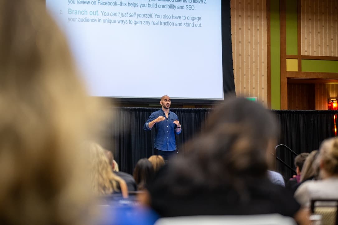 Speaking at conference